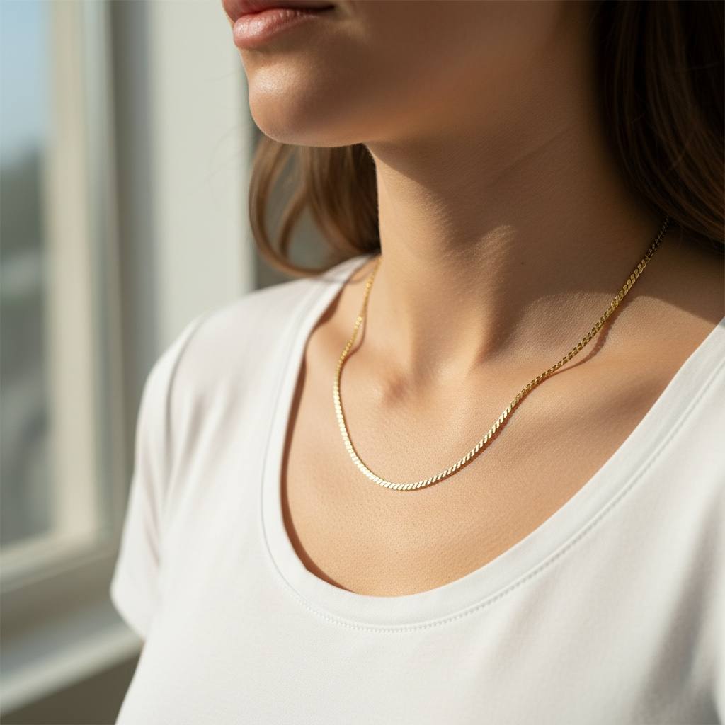 Sleek Flat Snake Chain Necklace 💛✨