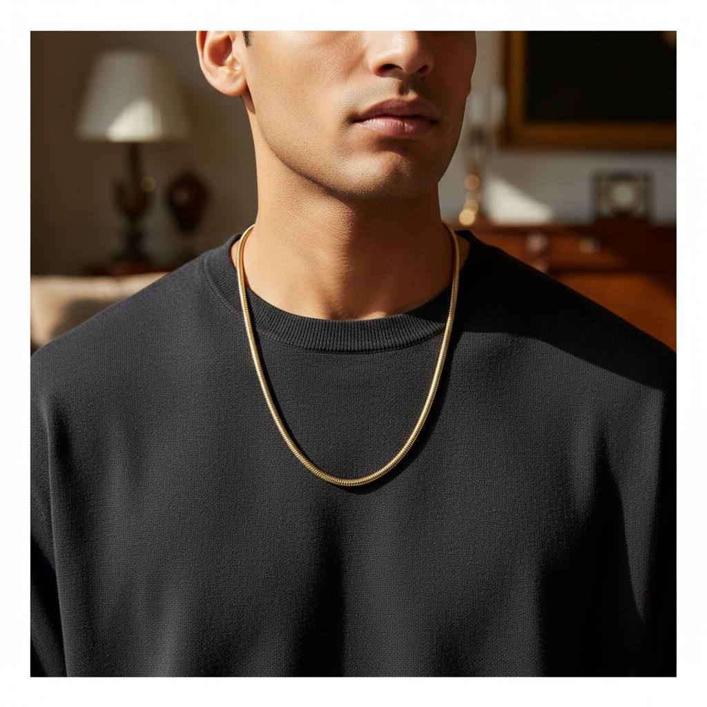 Classic Gold Herringbone Snake Chain Necklace ✨