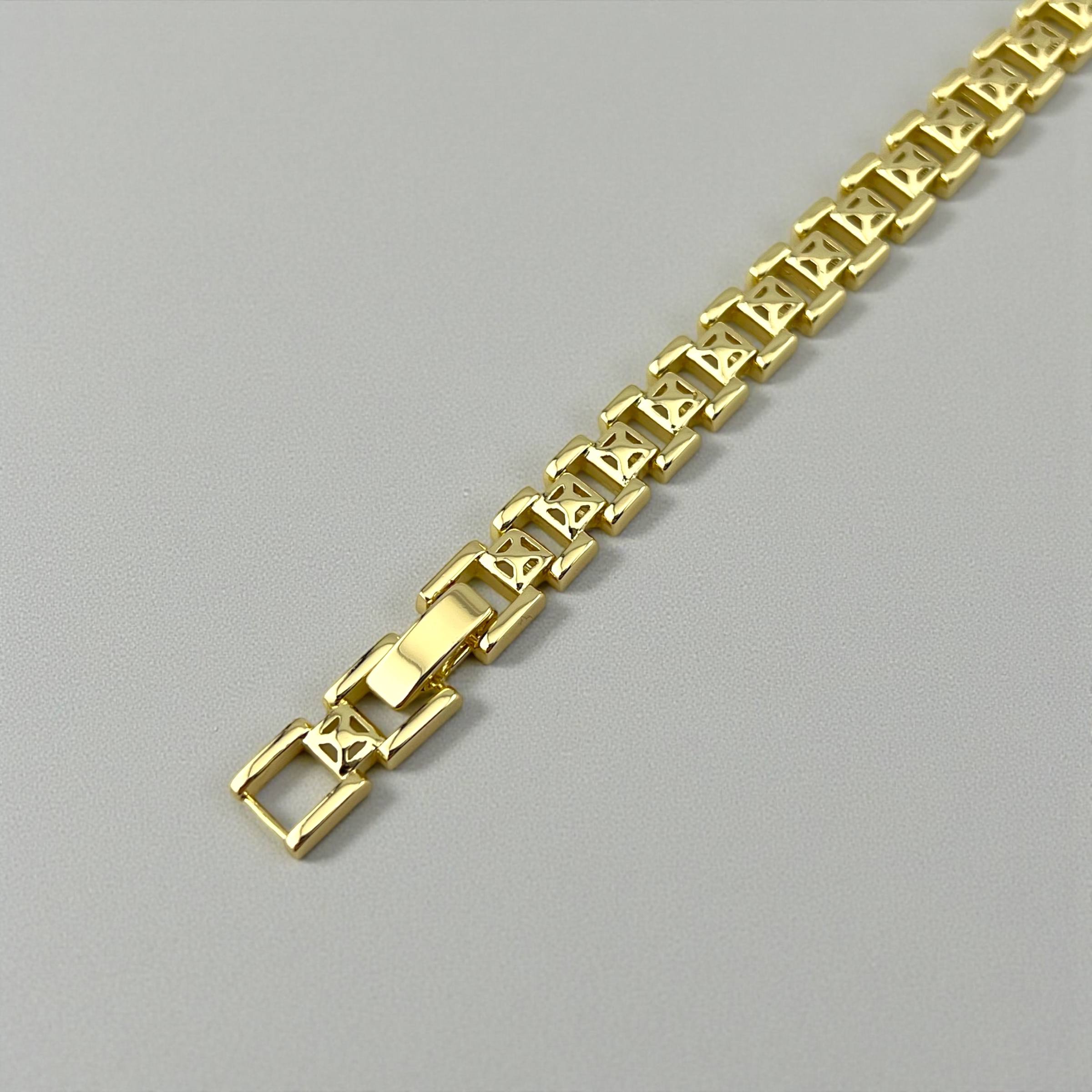 Rolex 18K Gold-Plated Box Link Bracelet – Modern & Durable