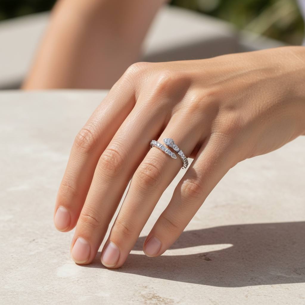 Snake bvulgari Spark Wrap Ring – Modern Elegance
