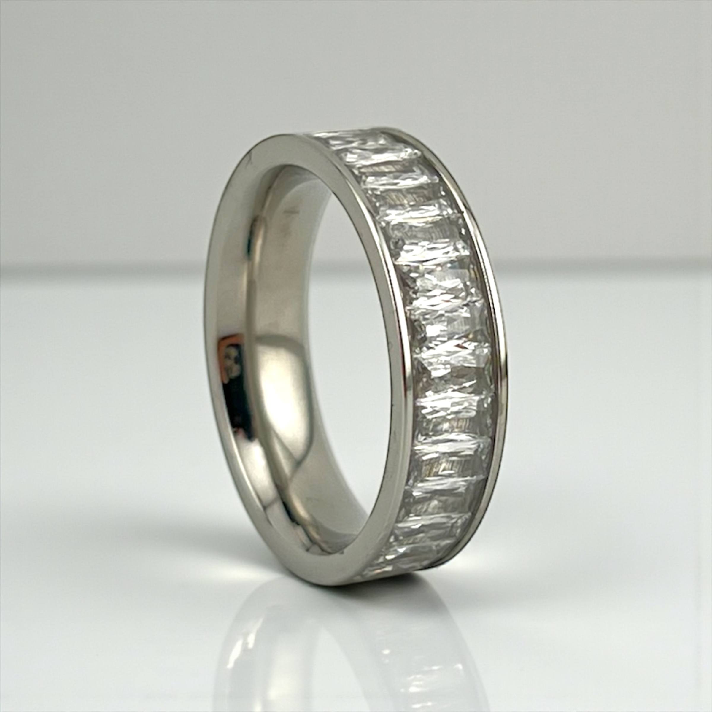 Tennis Luxe Baguette Eternity Band – 18K Gold & Silver Options ✨