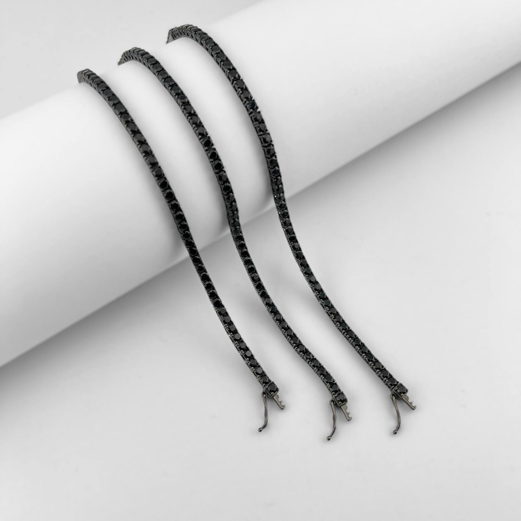 Silver 925 full black(3mm) Tennis Bracelet – Ultra Black Luxe Edition