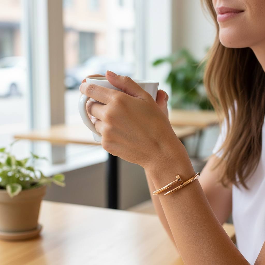 Cartier rosegold pin Nail Cuff Bracelet – Bold Minimal Luxury ✨