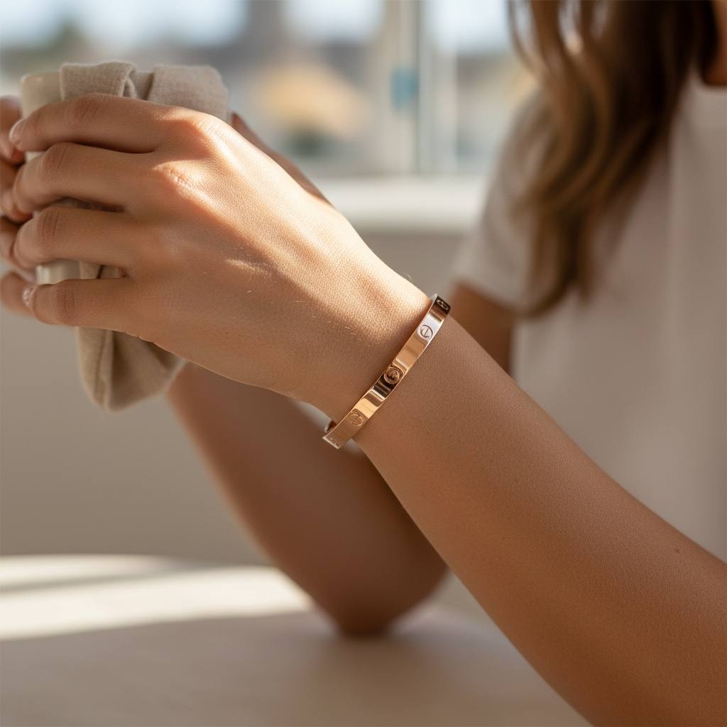 cartier love rosegold Screw Motif Cuff Bracelet – Timeless Rose Gold Elegance