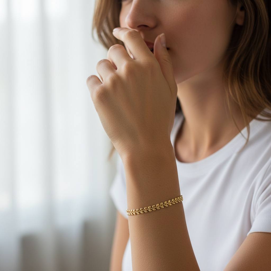 Wheat Golden Leaf Chain Bracelet ✨