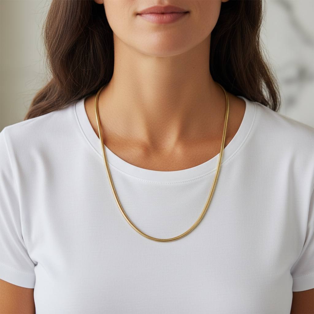 Classic Gold Herringbone Snake Chain Necklace ✨