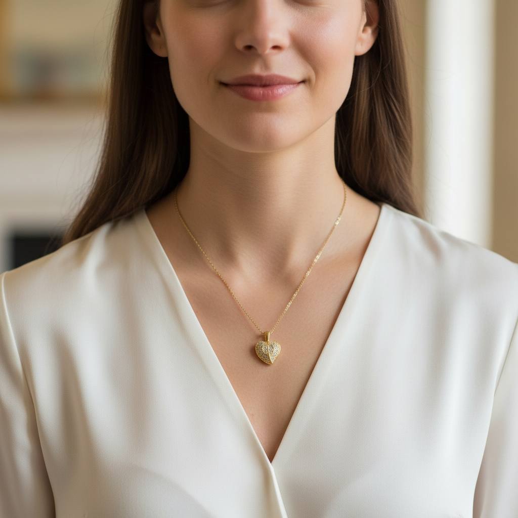 Angel Heart Pendant Necklace ✨open and close