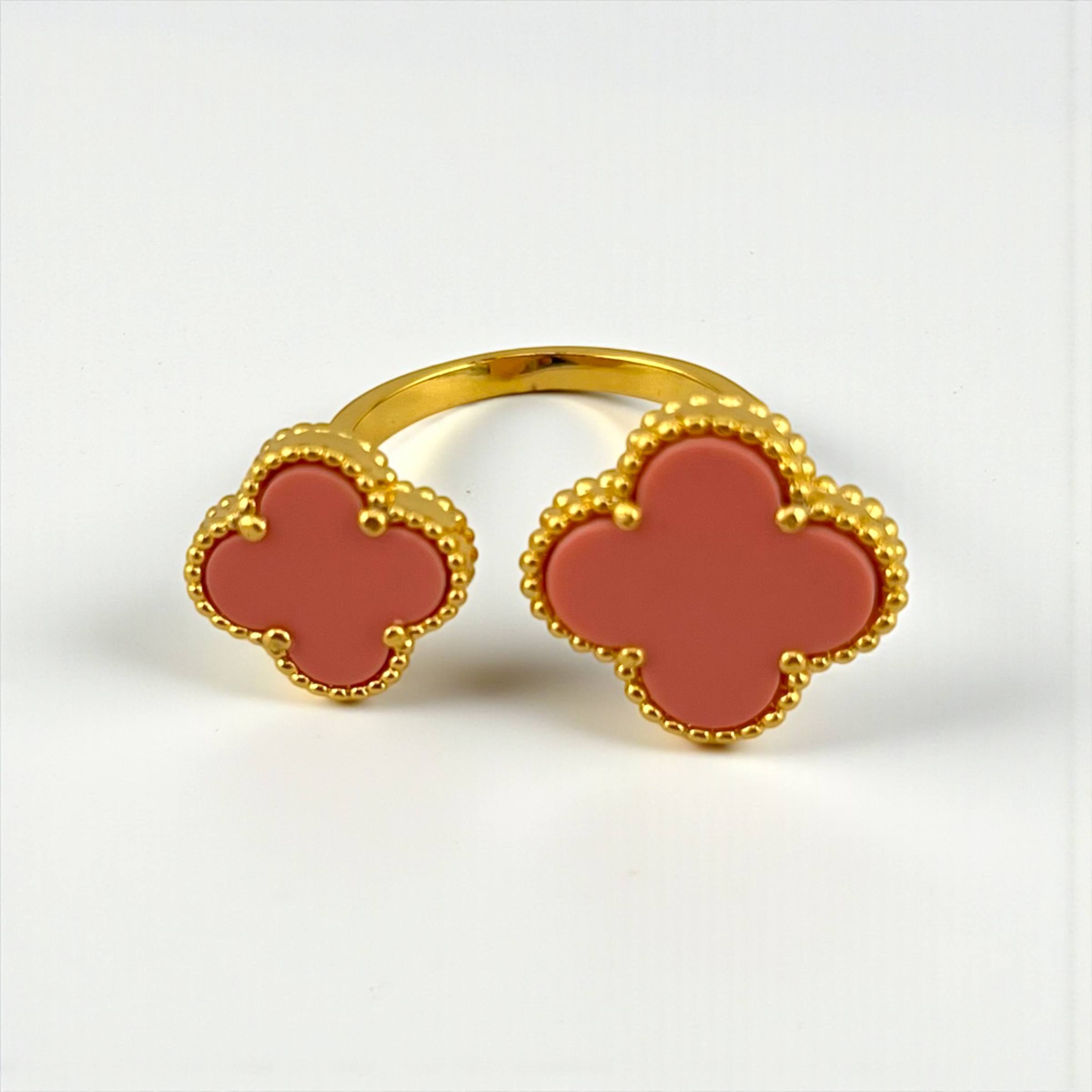 VIP Vancleef dual Blossom Luxe Ring – Gold Plated
