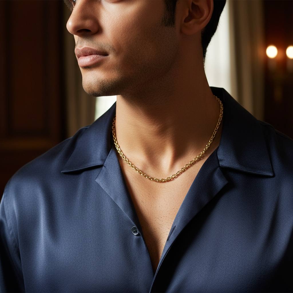 Classic Round Link Gold-Plated Necklace ✨
