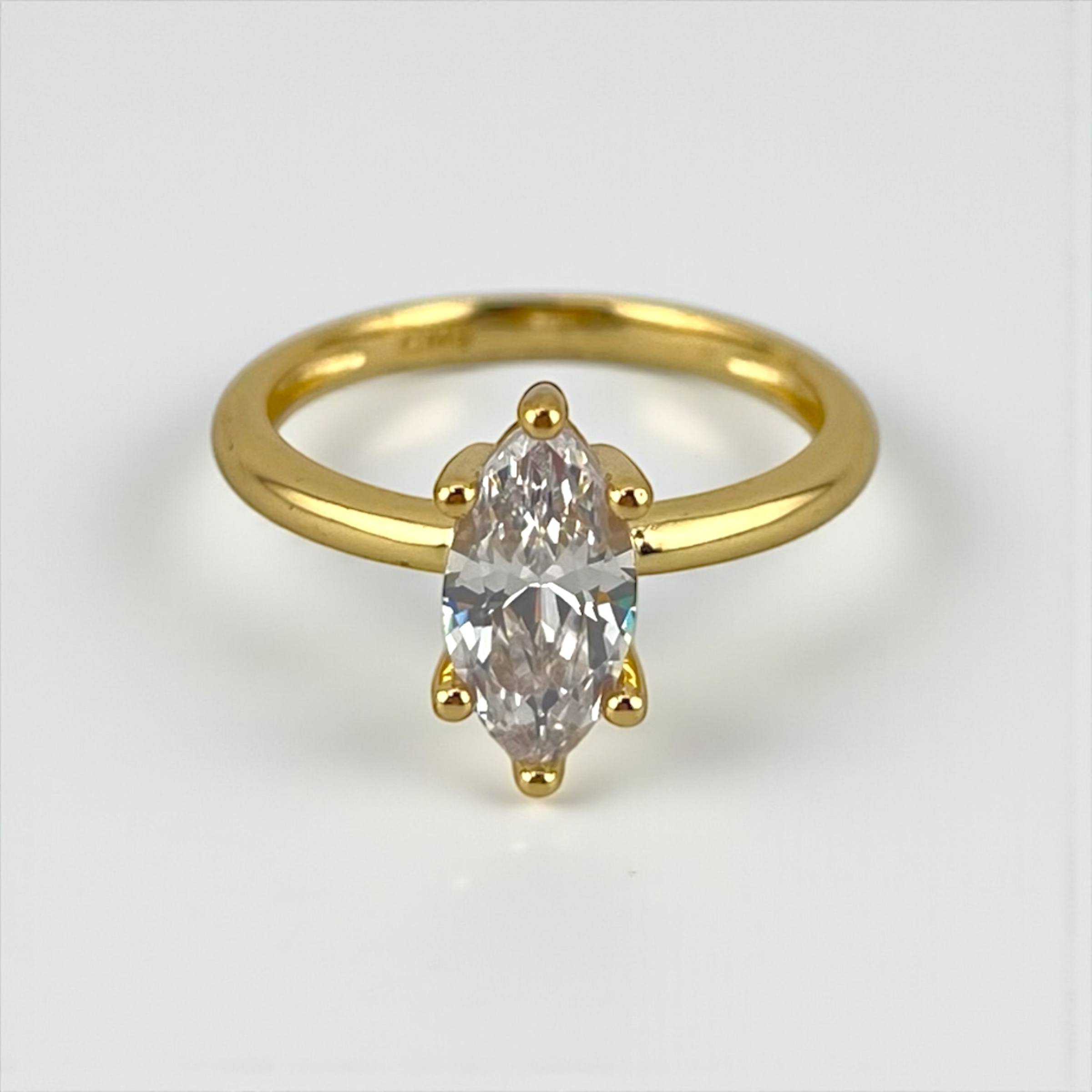 Elegant Marquise Solitaire Ring