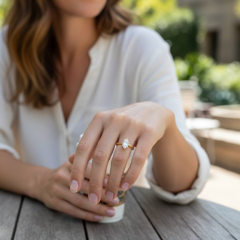 Elegant Marquise Solitaire Ring