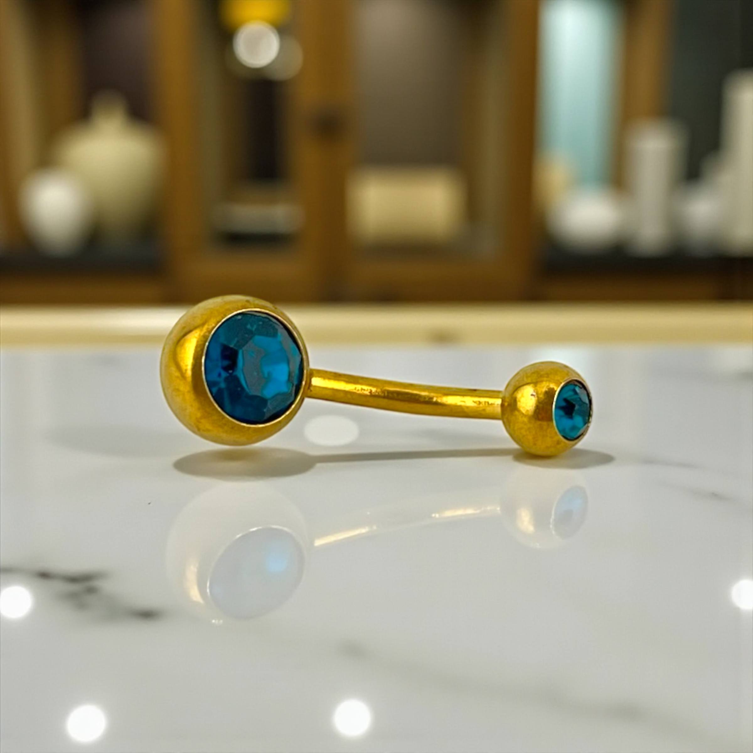 GemGlow Belly Piercing – Gold Duo Elegance