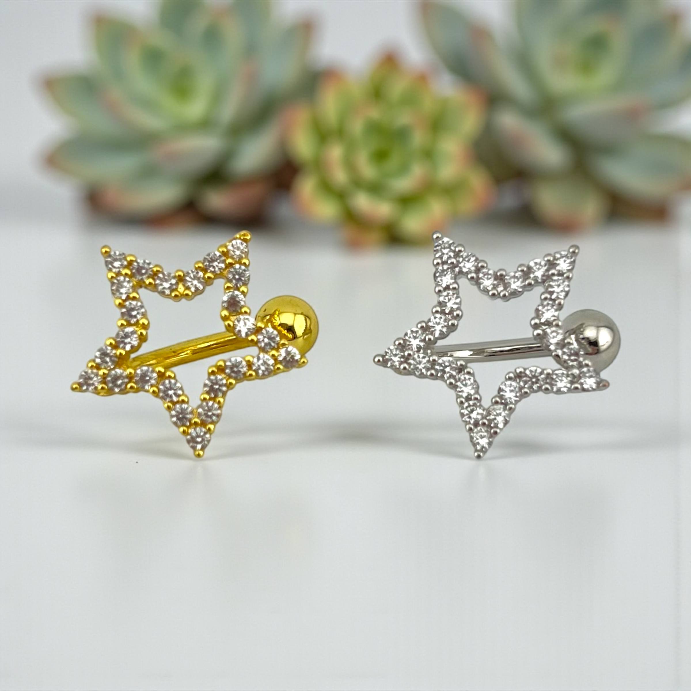 Stellar Spark Belly piercing – Gold & Silver
