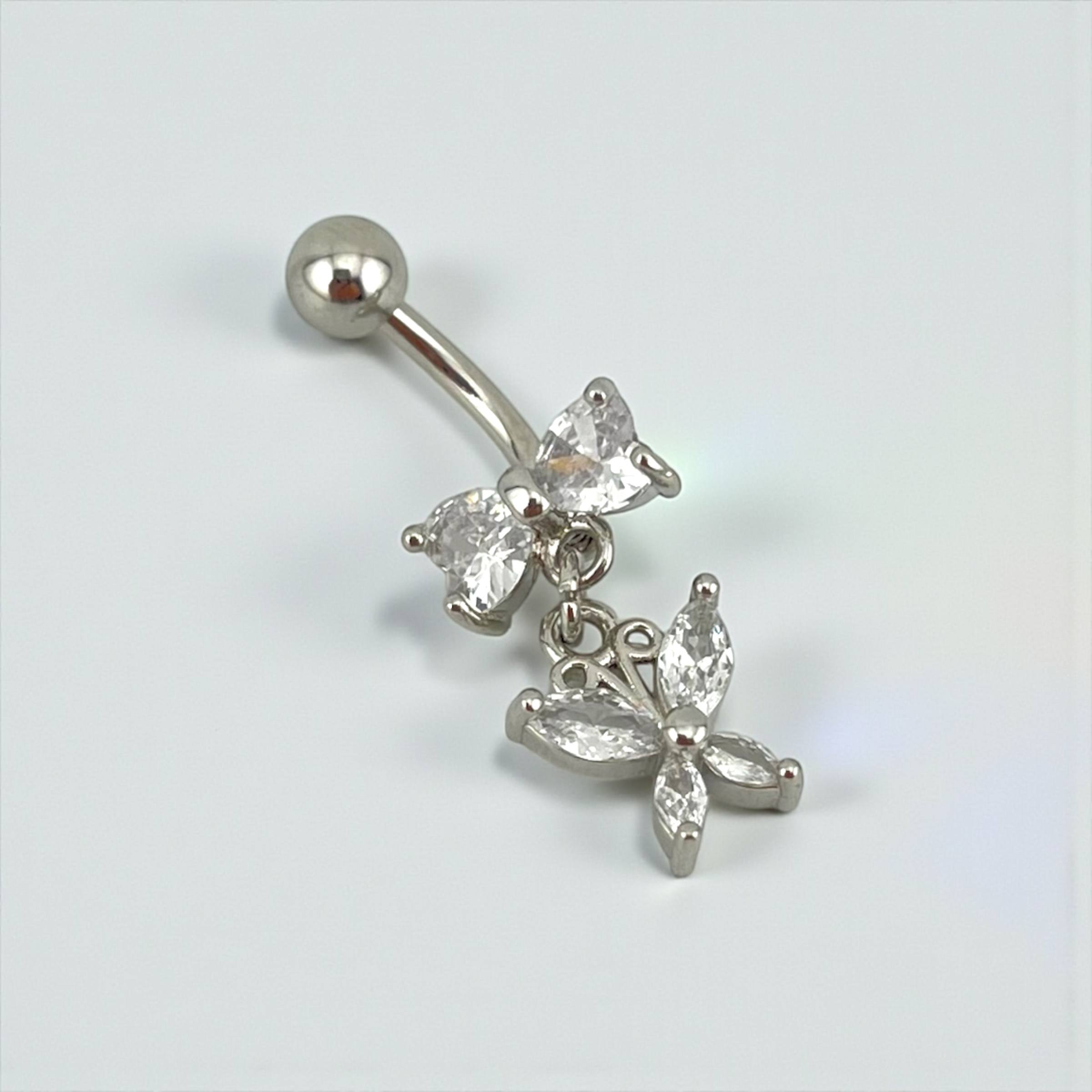 Butterfly Bliss Belly Piercing – Gold & Silver