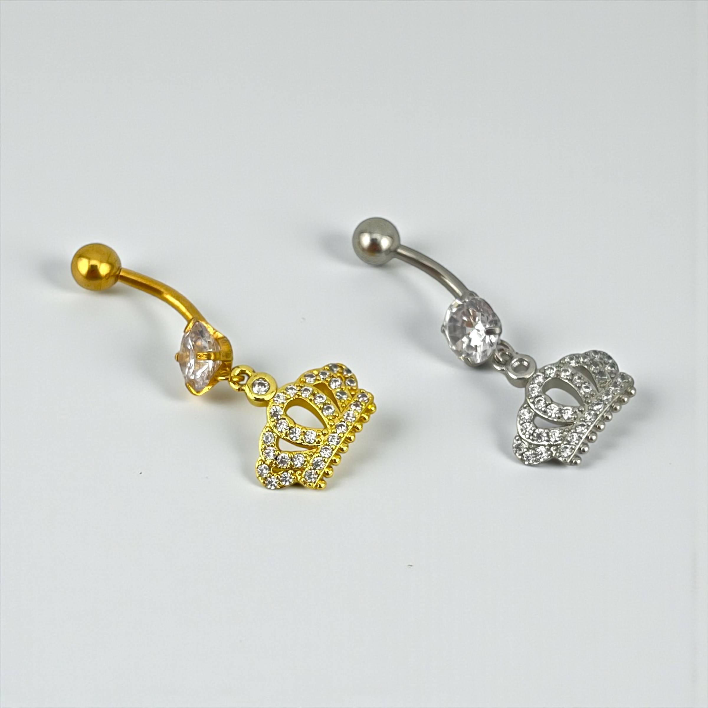 Royal Crown Belly piercing– Gold & Silver