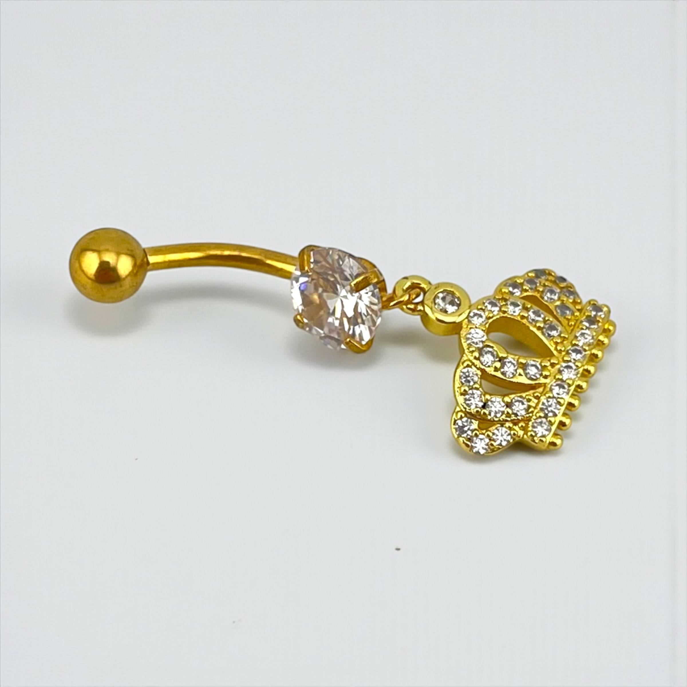 Royal Crown Belly piercing– Gold & Silver