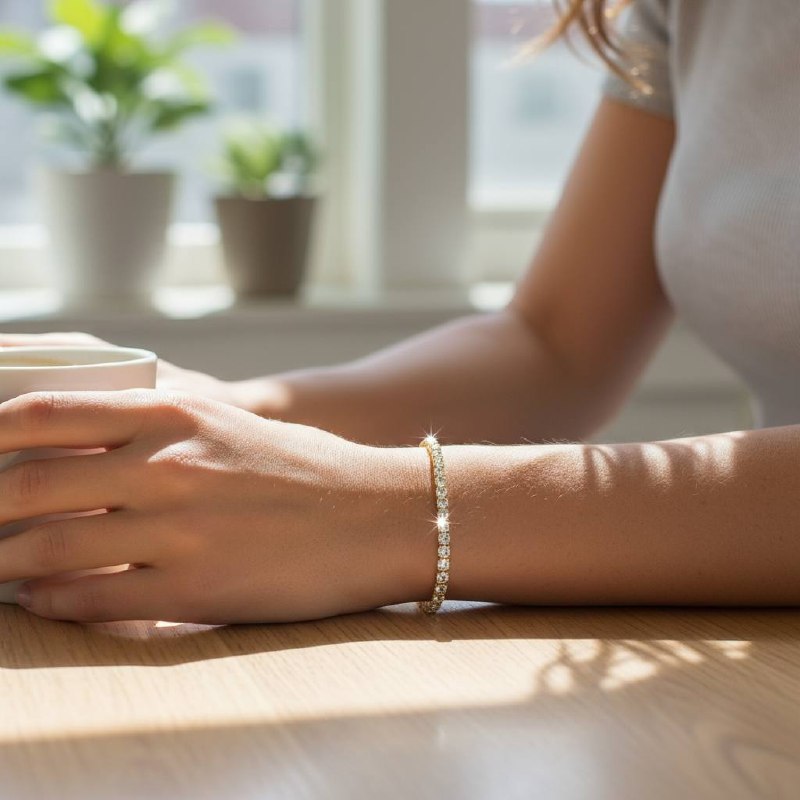 Golden Glow Tennis Bracelet