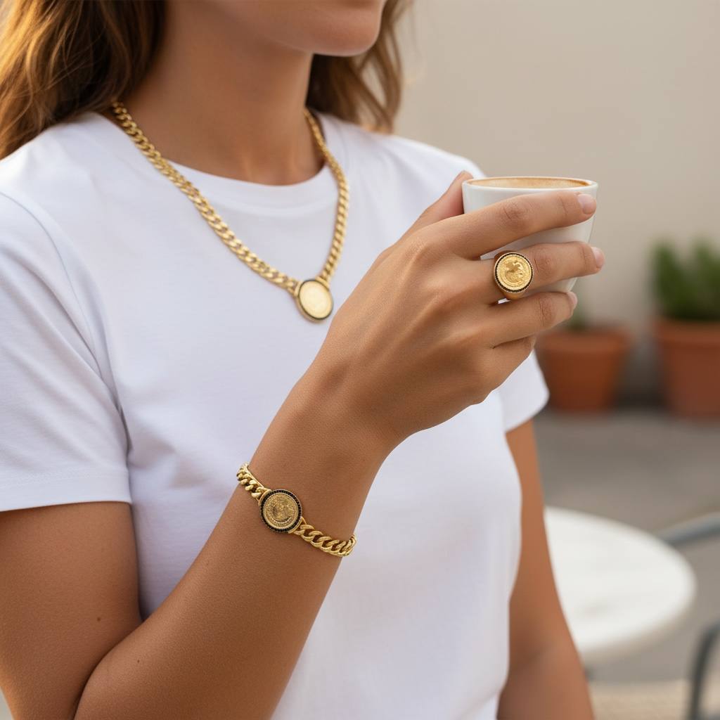 Black Royal Coin Set – Bold Vintage Luxury ✨