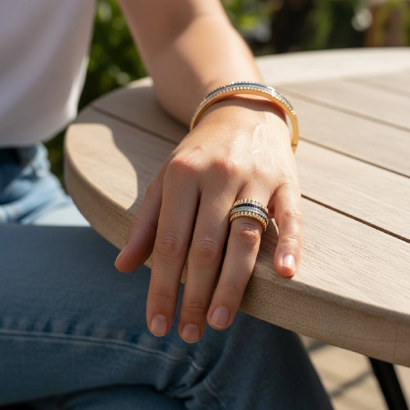 bocherone Tricolor Luxe Bangle & Ring Set – Bold Elegance Redefined ✨