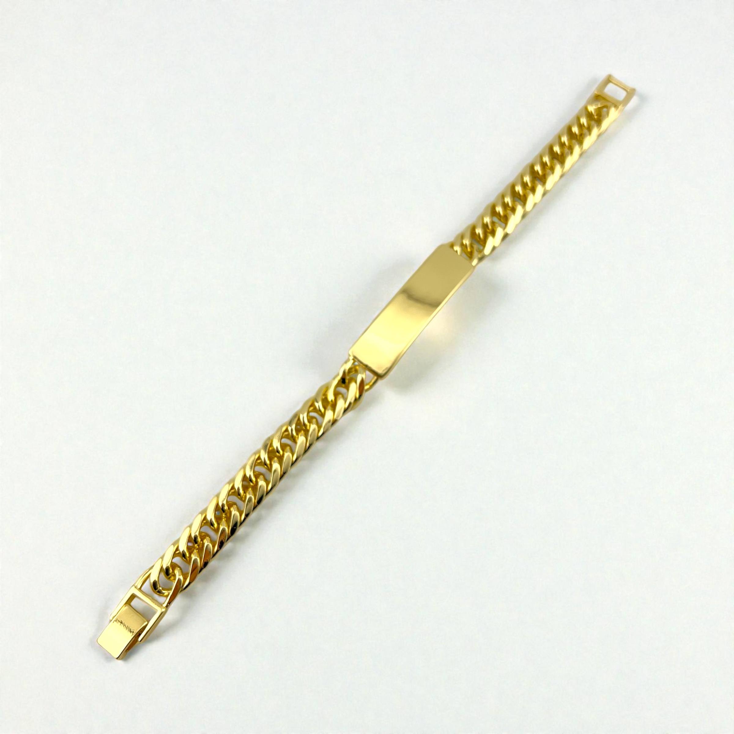Strip Bold Cuban Gold ID Bracelet – Statement & Personalized ✨