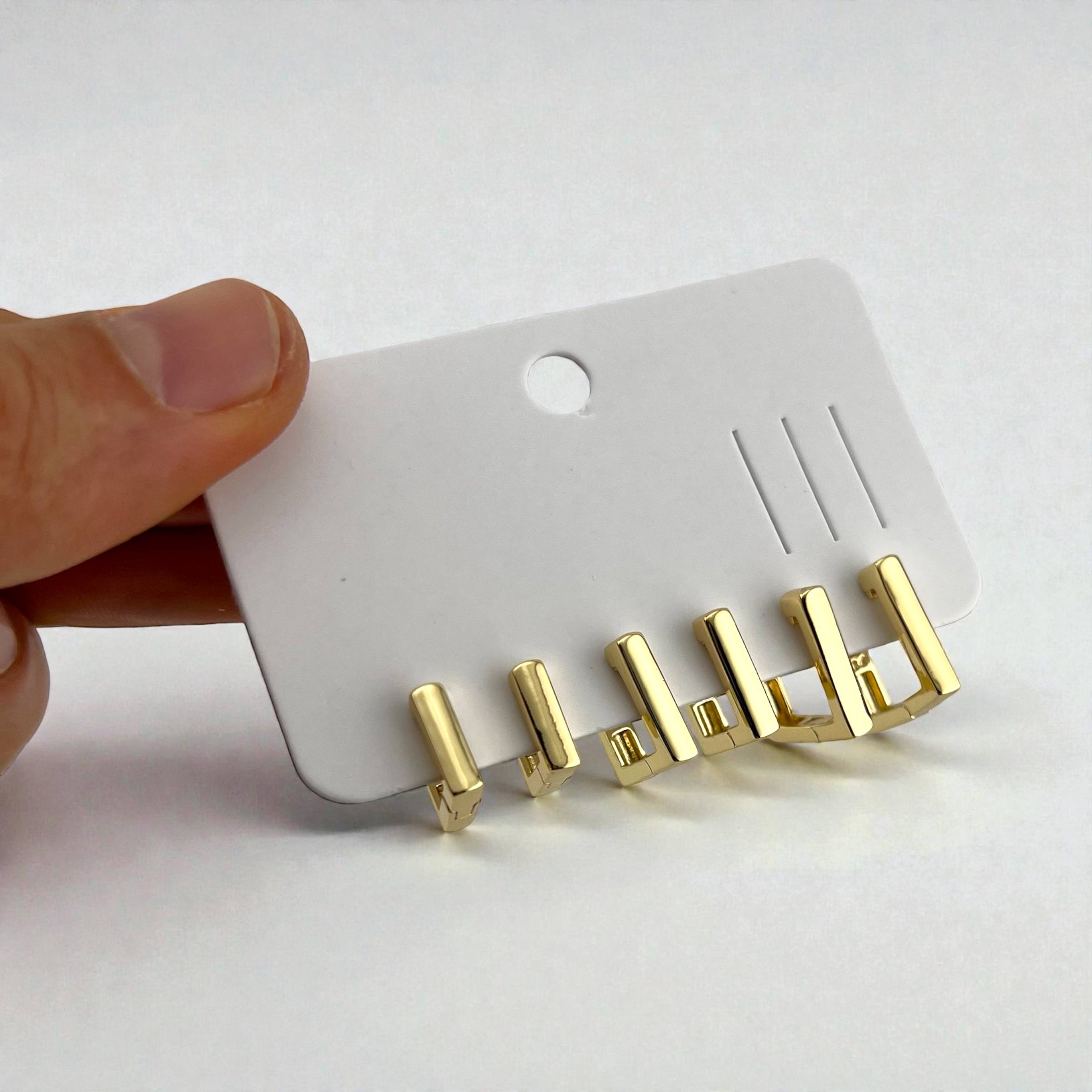 Square Frame Gold Huggie Earrings Set – Bold & Structured ✨