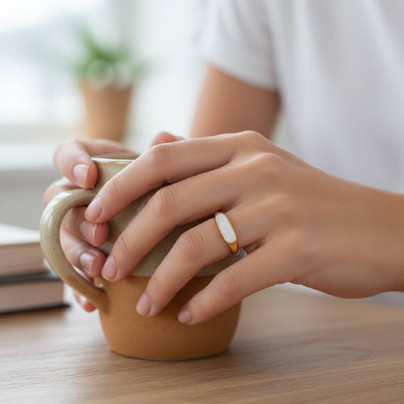 Mother of Pearl Rectangular shape Ring