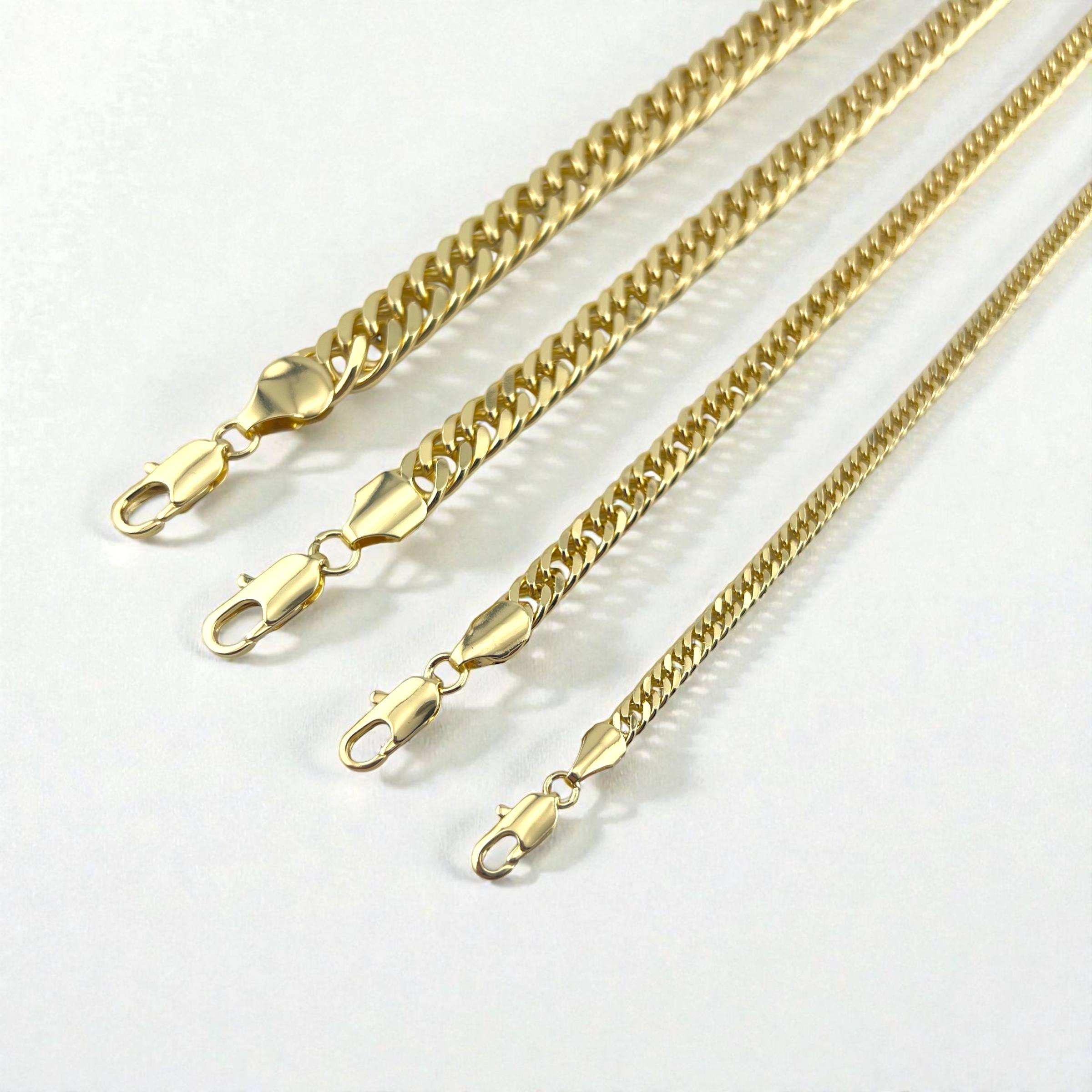 Flat Cuban chain Link Bracelet Collection – Multiple Widths