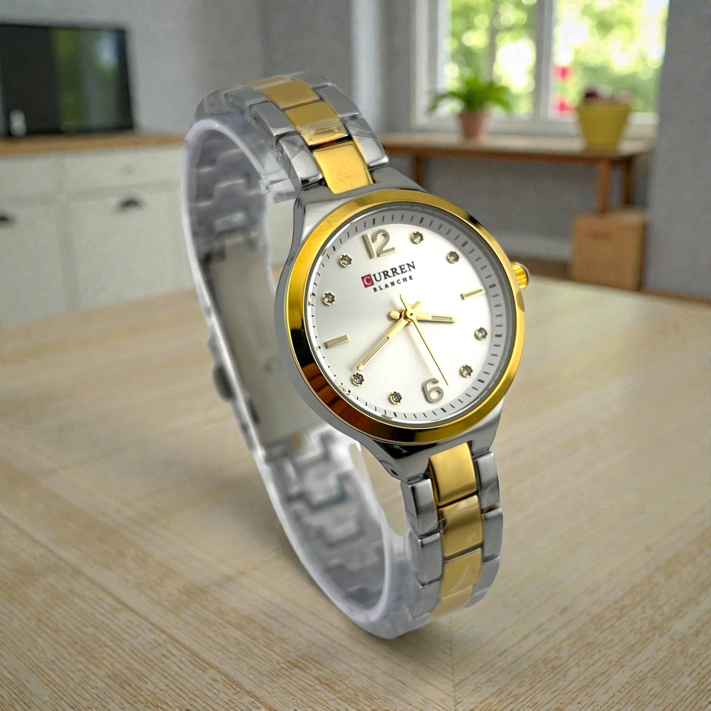 ⌚ Curren Blanche Two-Tone Gold & Silver Watch – Elegant Women’s Stainless Steel