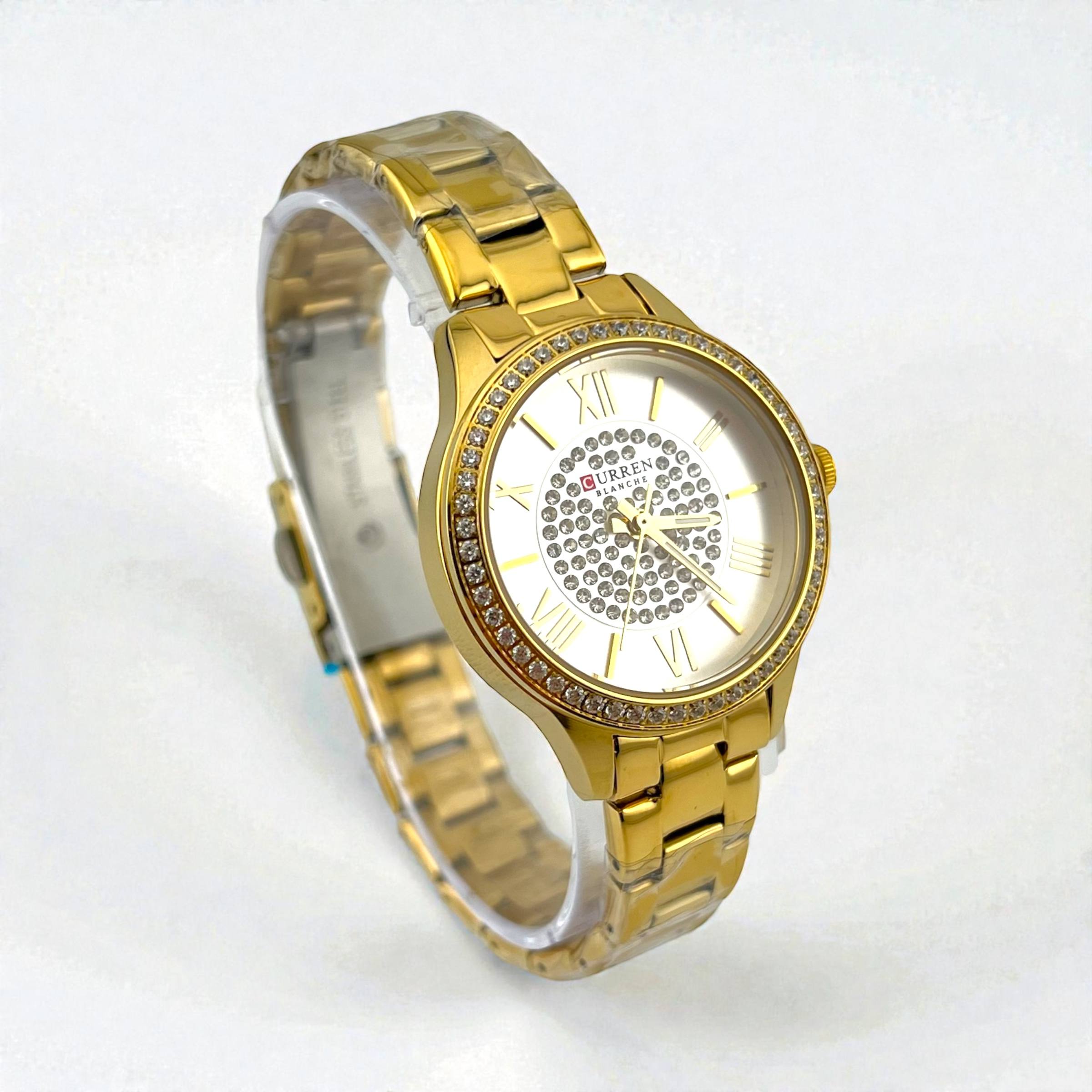 ⌚ Curren Blanche Gold Crystal Watch – Women’s Luxury Stainless Steel