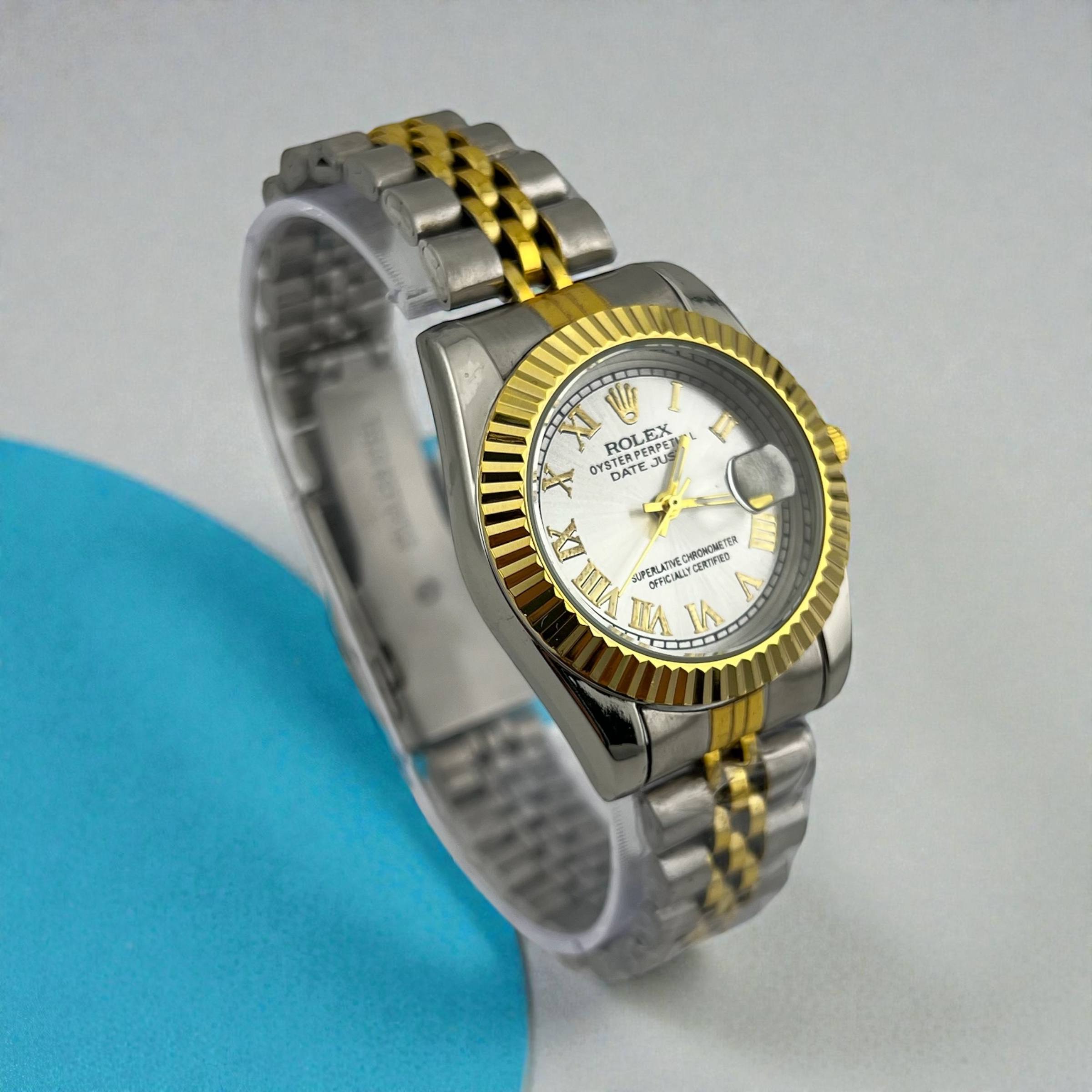 Two-Tone Prestige Women’s Watch – White Roman Dial