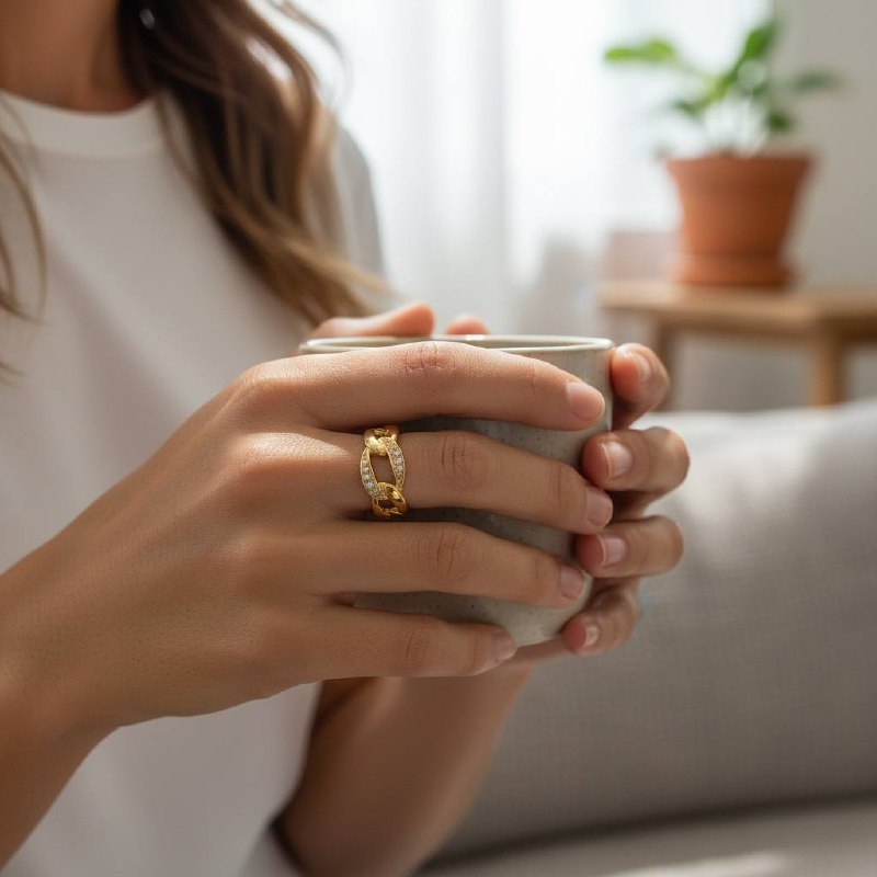 Bold Chain-Link Gold Ring
