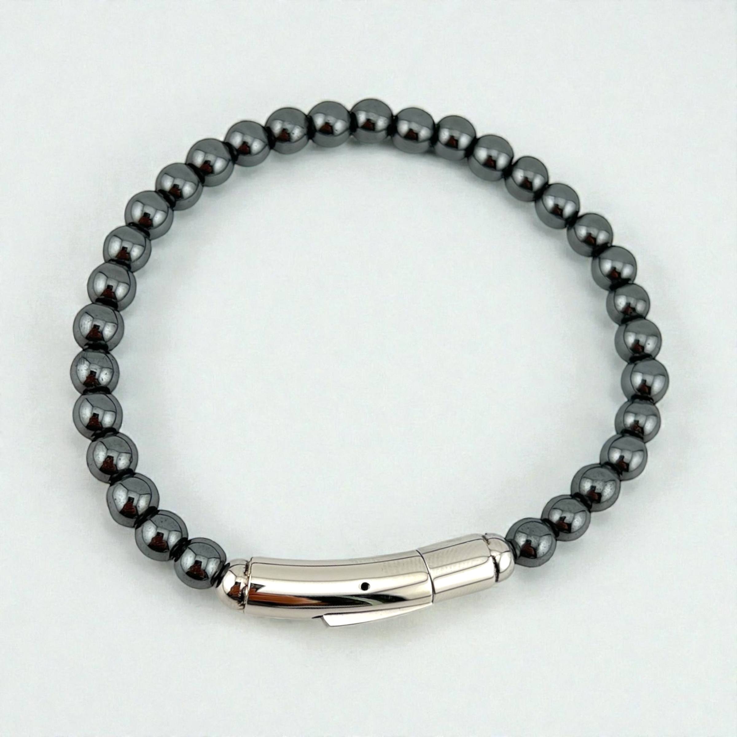 Lapis Bead Bracelet – Gold Magnetic Clasp