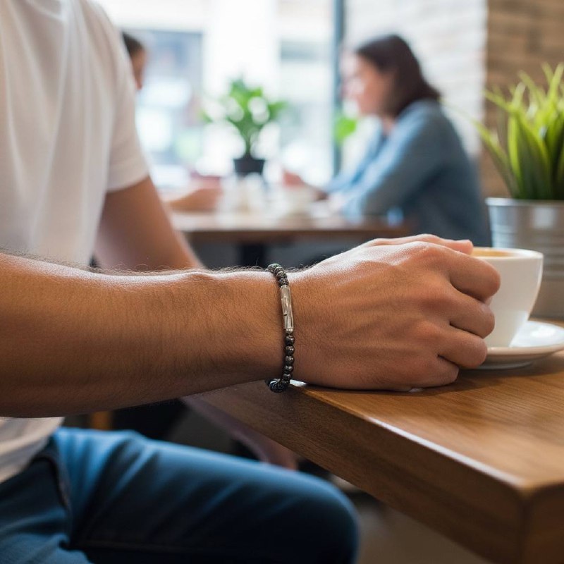 Lapis Bead Bracelet – Gold Magnetic Clasp