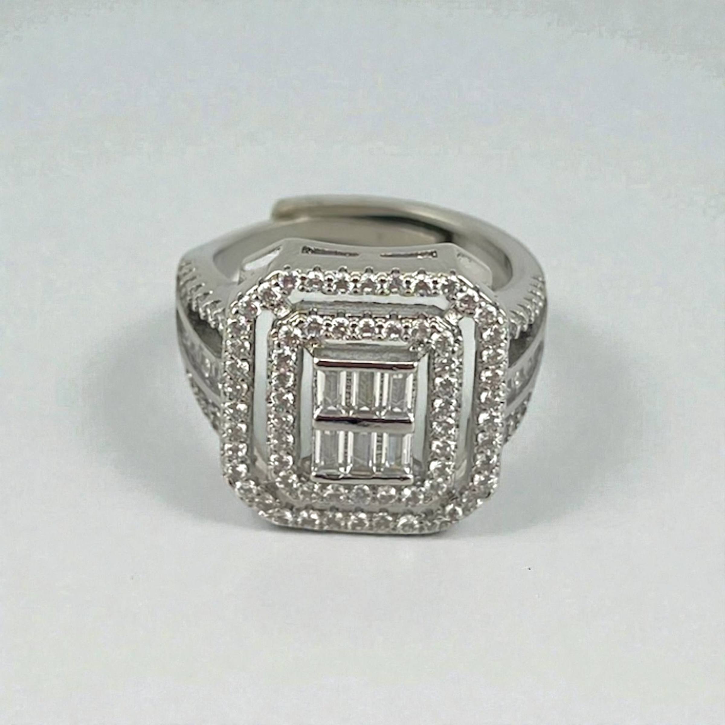 Diamond Prism Ring – Silver