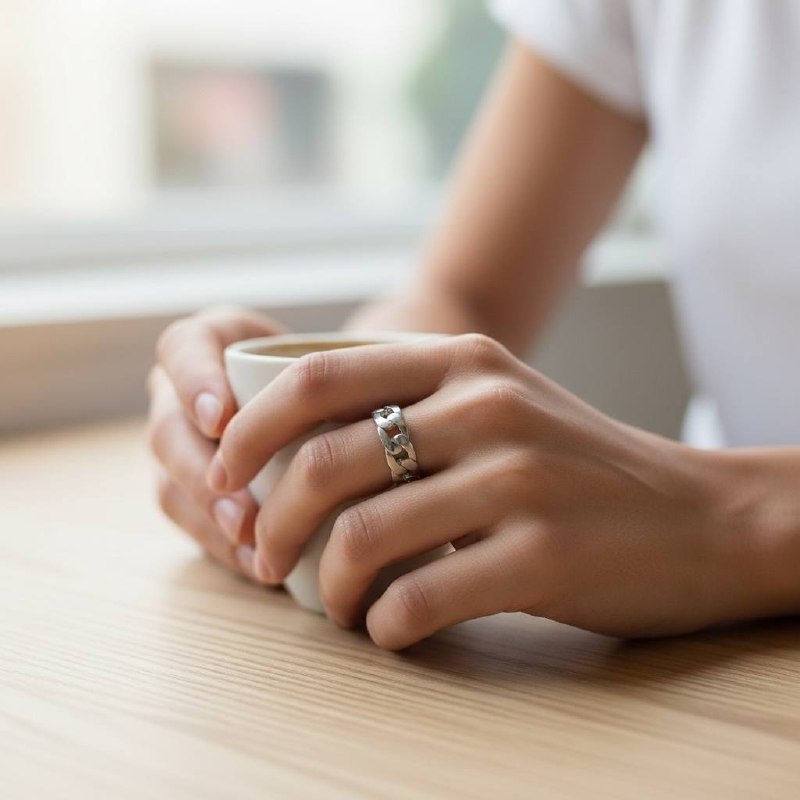 Cuban Link chain ring(silver color)