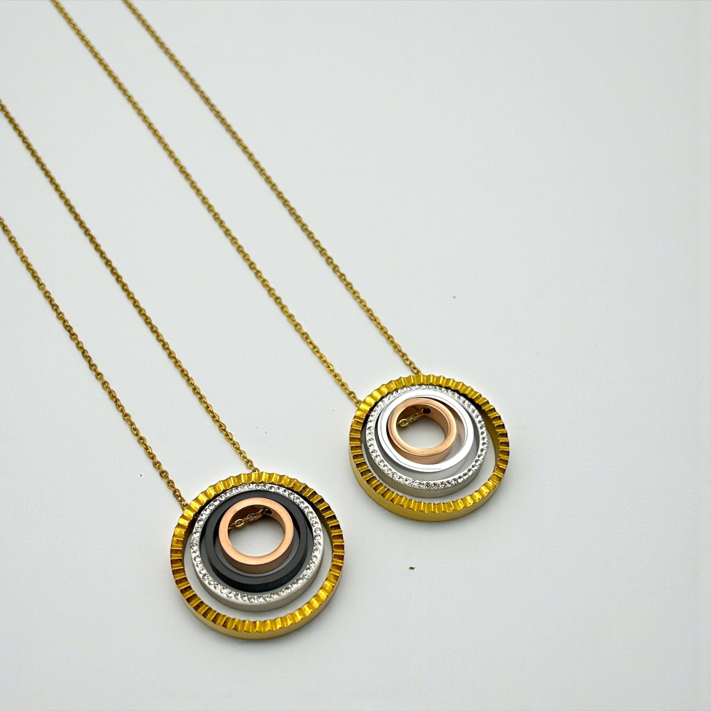 Bocherone Triple Harmony Circle Necklace ✨