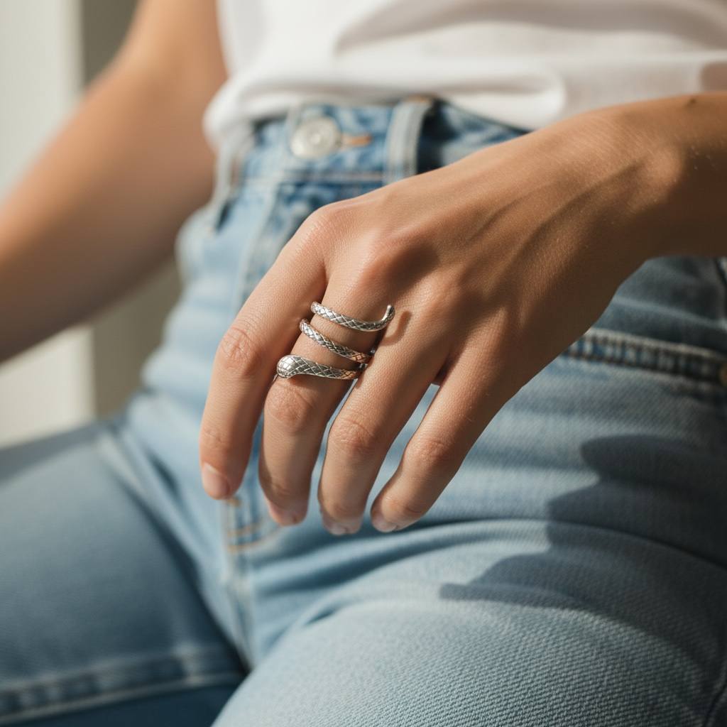 Silver Serpent Spiral Ring