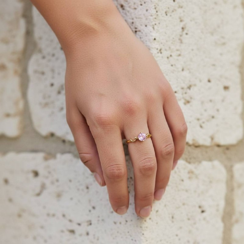 Pink Sparkle Wave Ring 💖✨