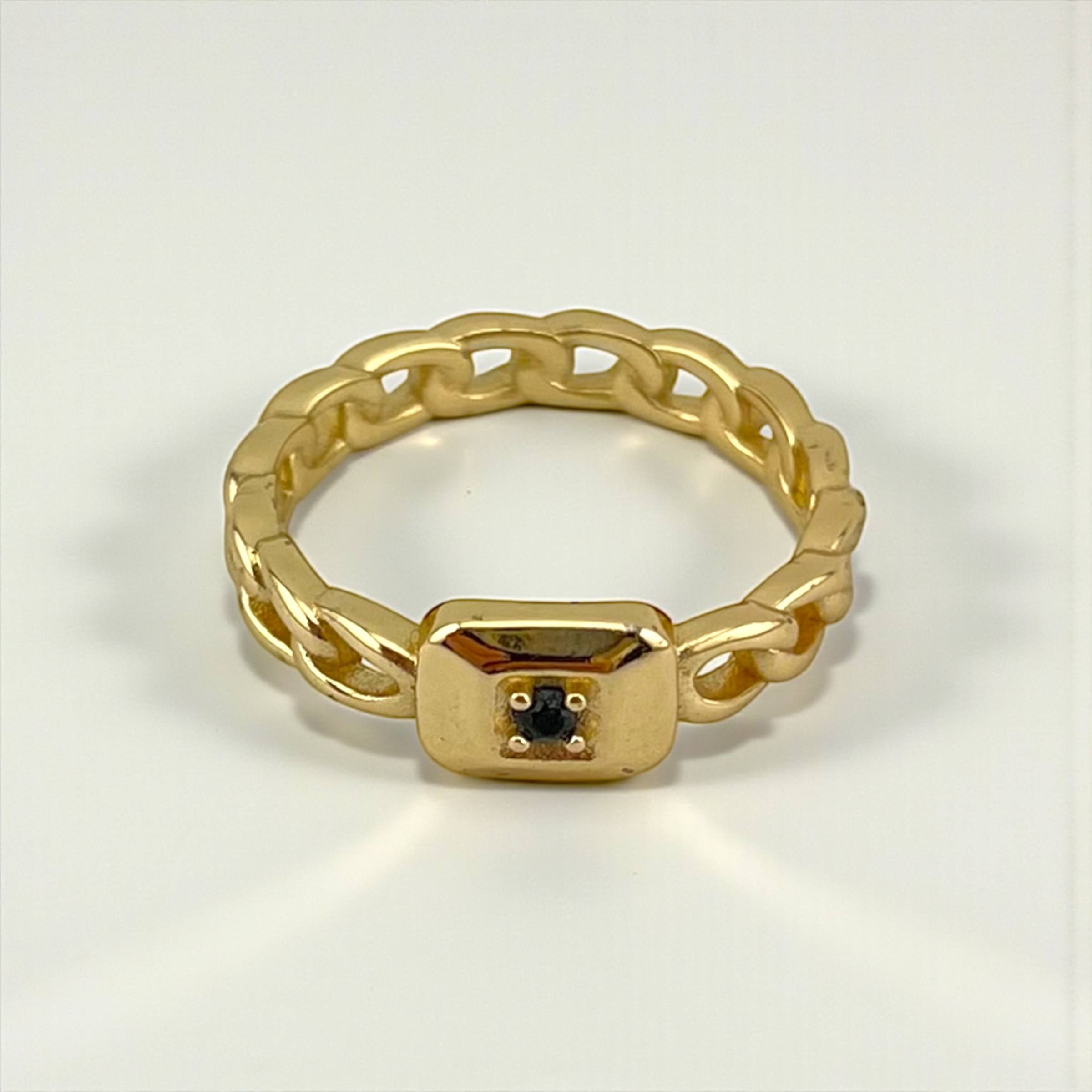 Mini Eye Link Ring – Gold