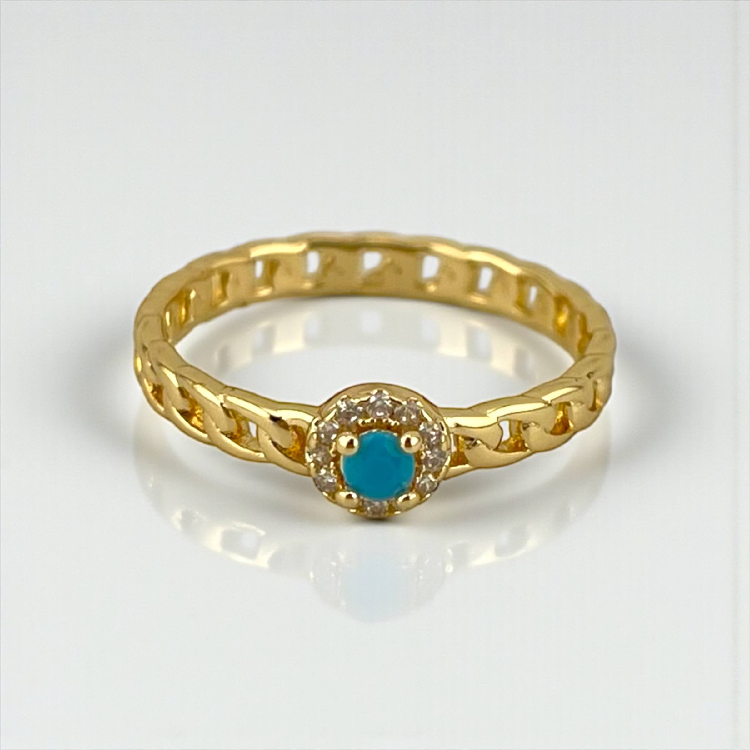 Turquoise Spark Band – Gold