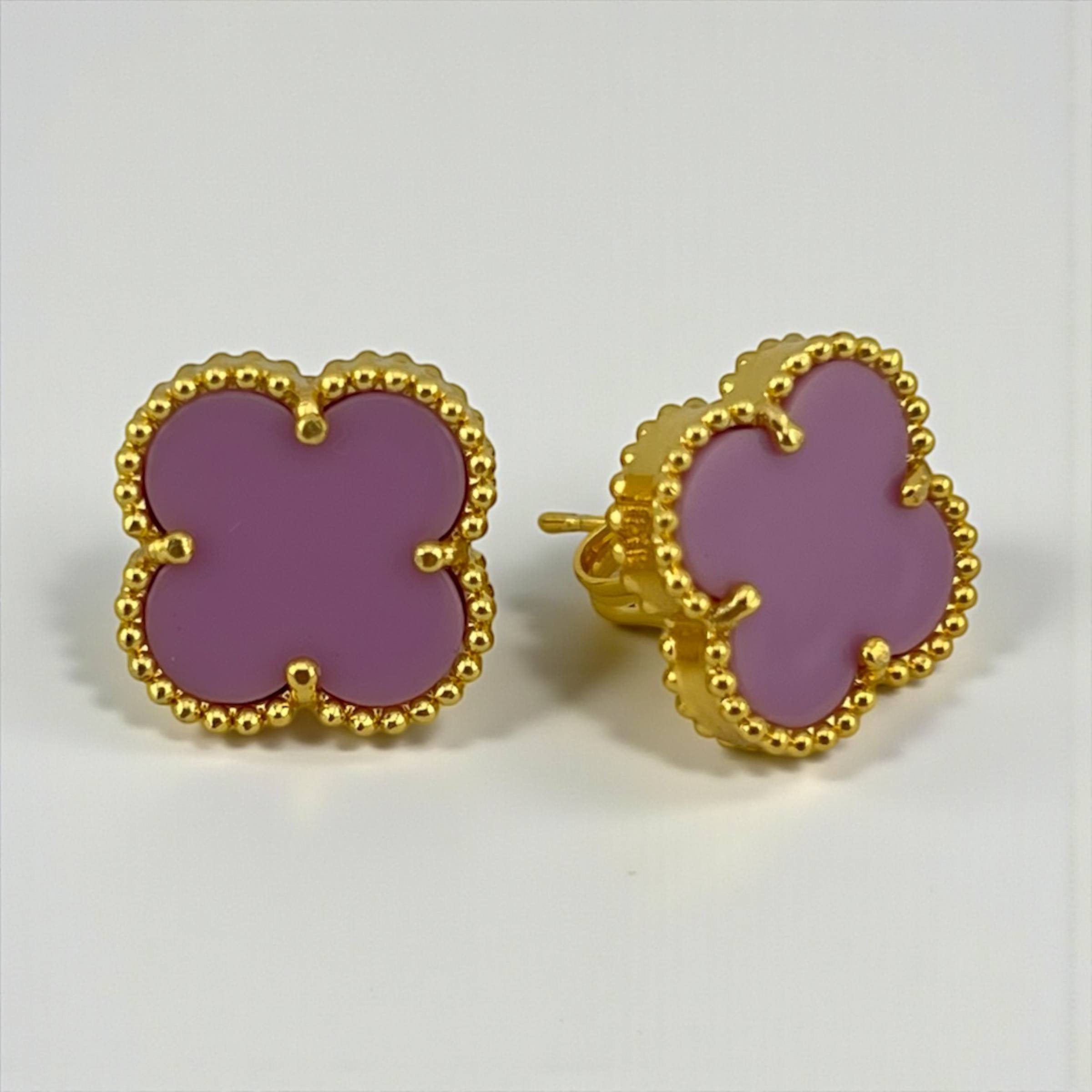 Vancleef Stud Earrings – Multi-Color Collection