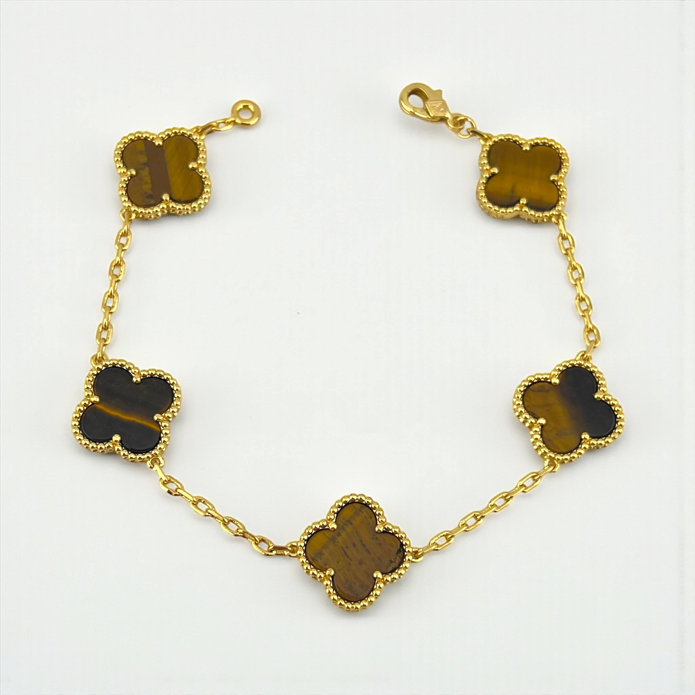 Vip seda VanCleef Elegance Bracelet – 18K Gold-Plated with Colorful Enamel