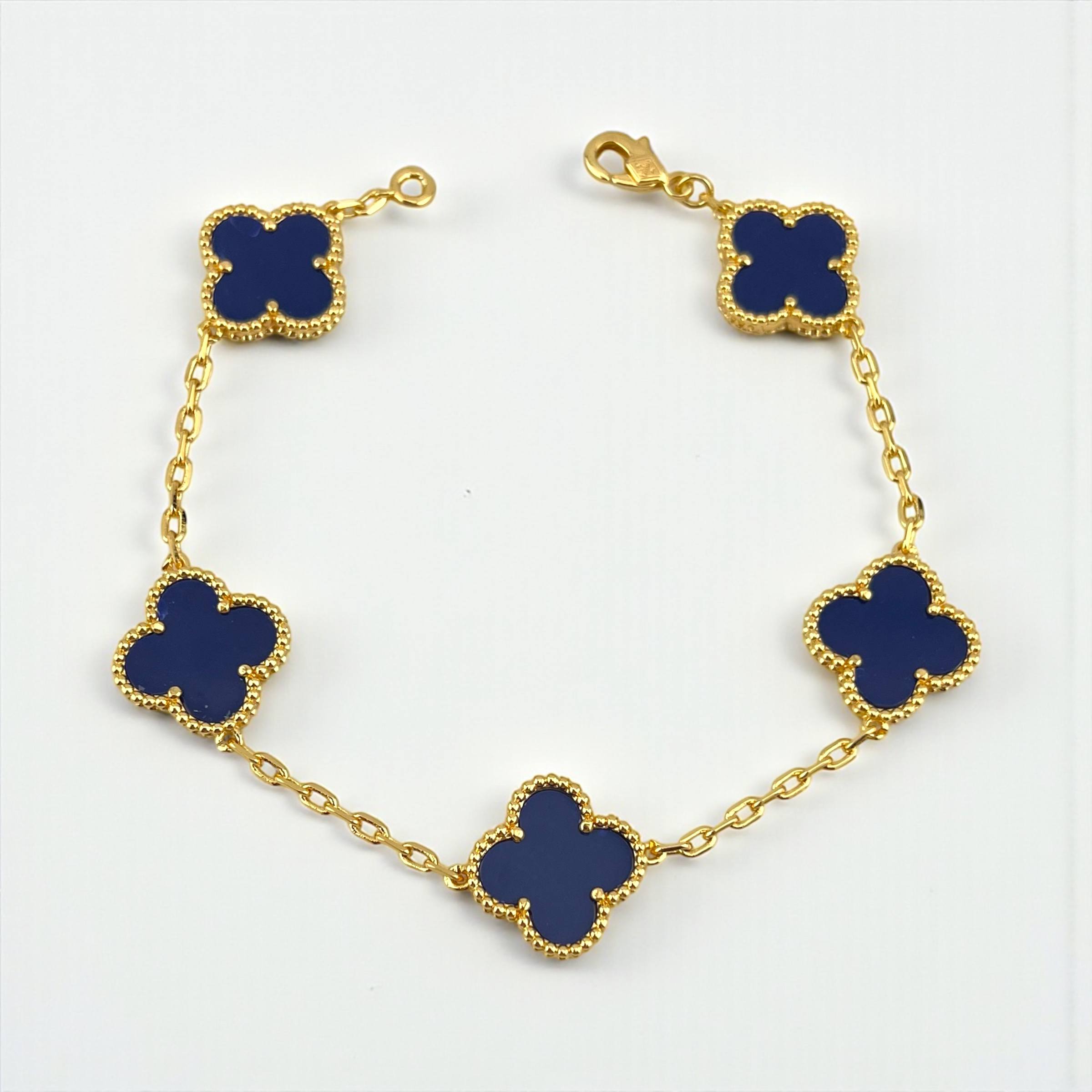 Vip seda VanCleef Elegance Bracelet – 18K Gold-Plated with Colorful Enamel