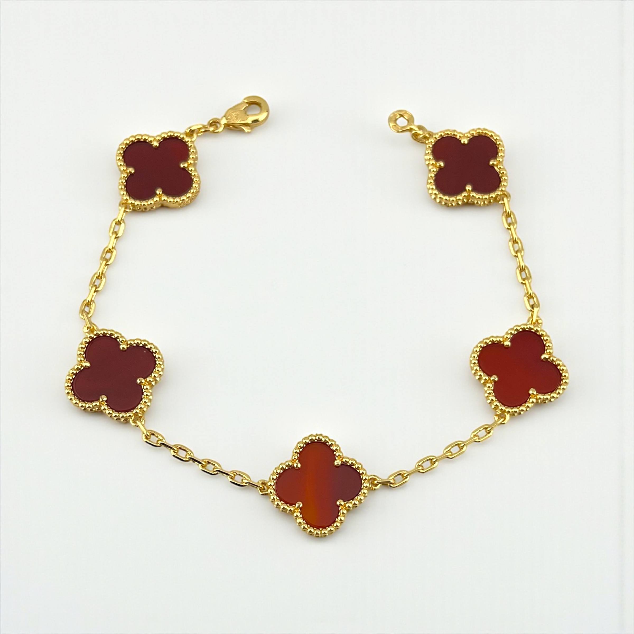 Vip seda VanCleef Elegance Bracelet – 18K Gold-Plated with Colorful Enamel