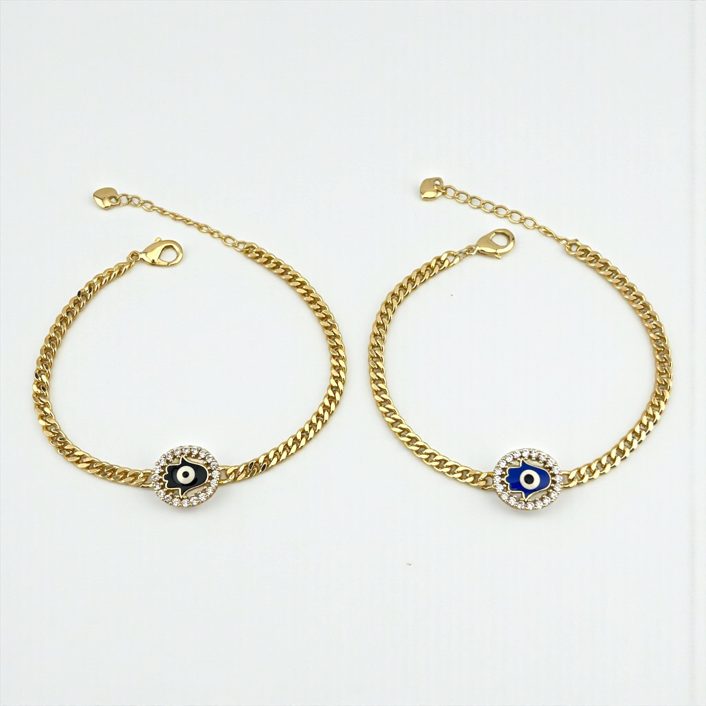 Hamsa Evil Eye Chain Bracelet – Protection with a Luxe Touch ✨