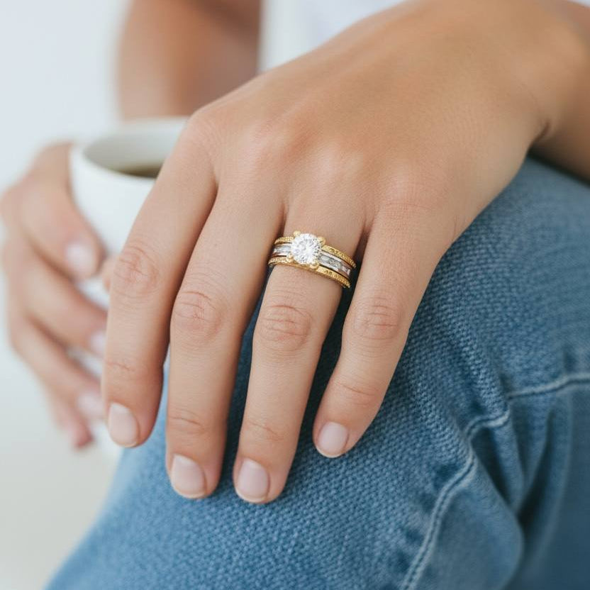 Bvulgari  Dual-Band Ring – Gold & Silver