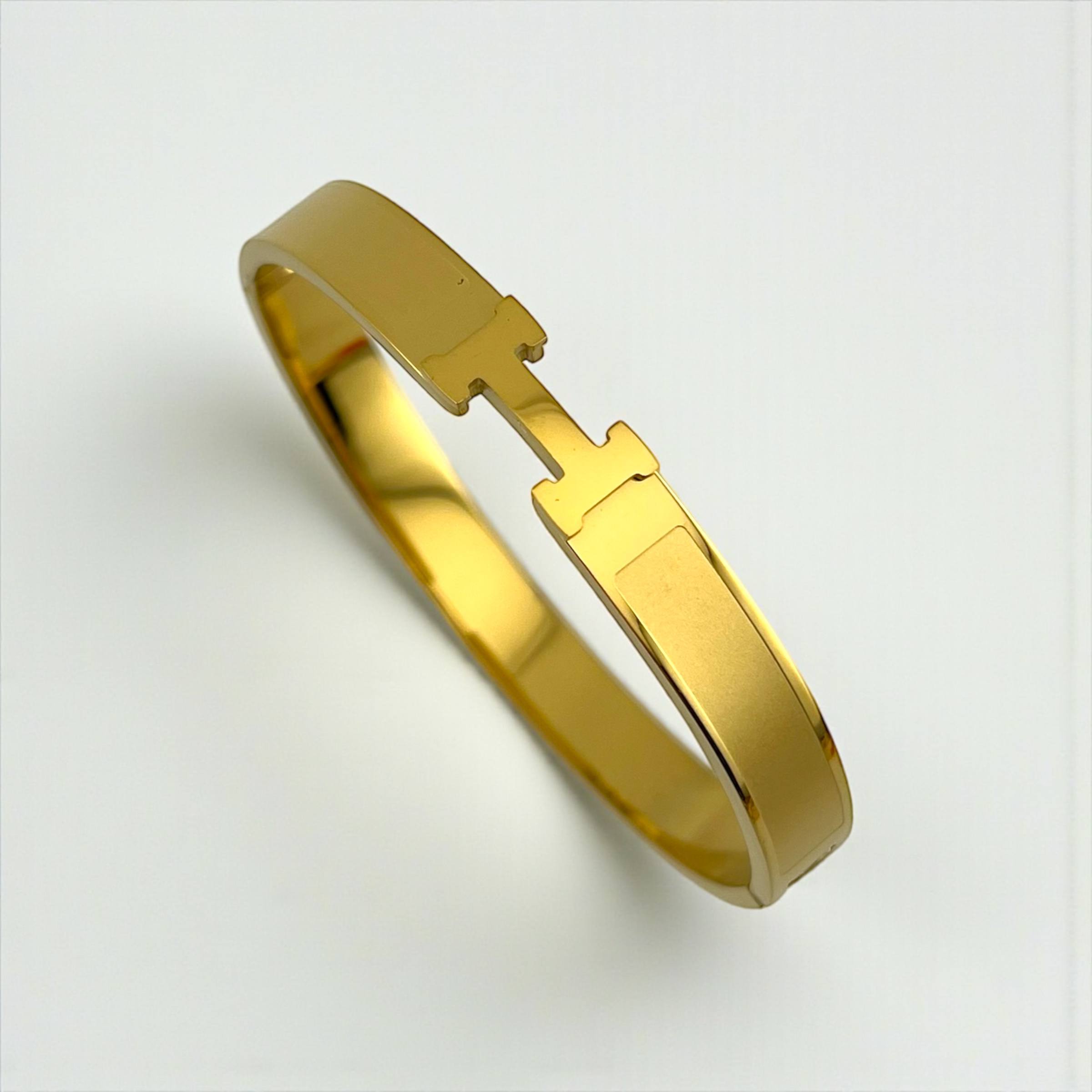 Hermes-Inspired Enamel H Bracelet – Multiple Colors ✨