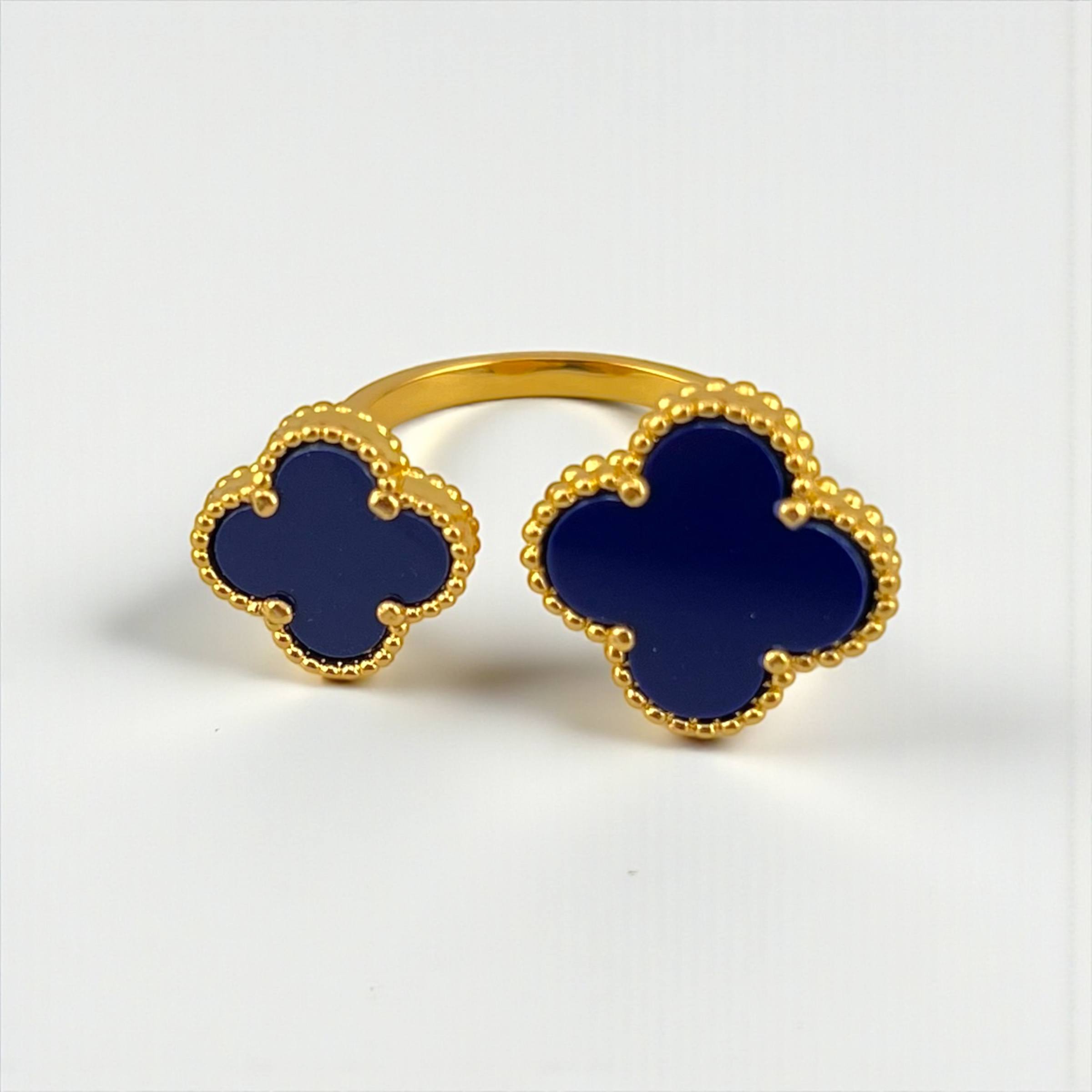 VIP Vancleef dual Blossom Luxe Ring – Gold Plated