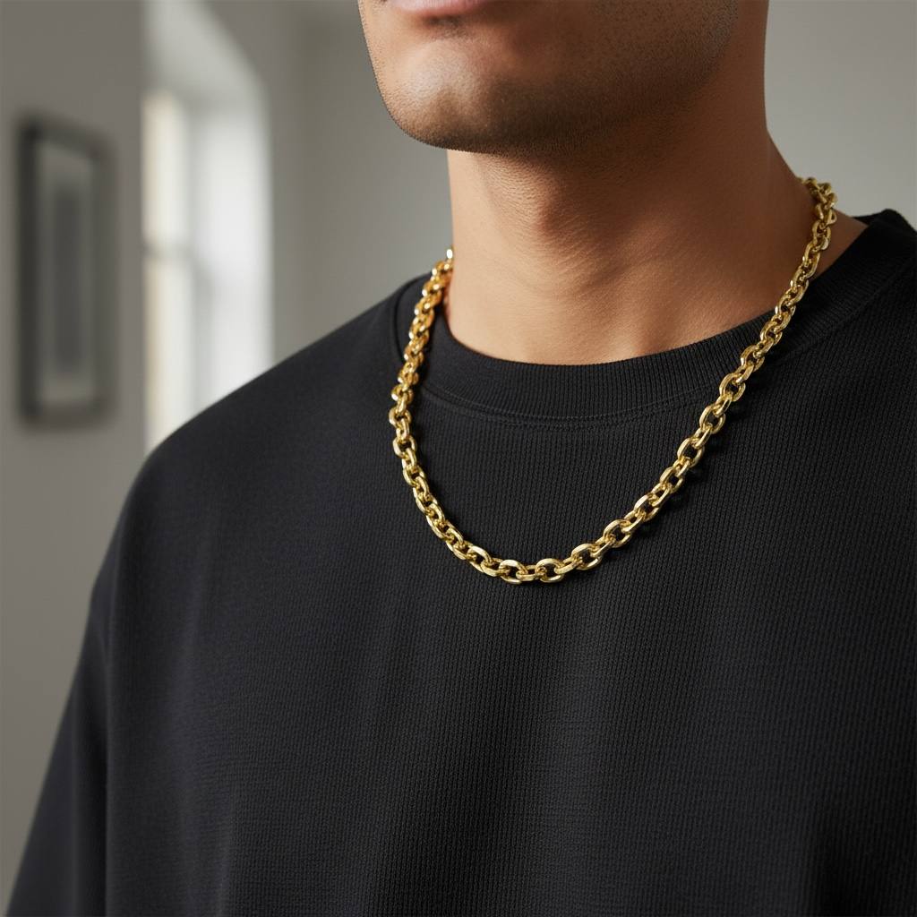 Classic Round Link Gold-Plated Necklace ✨