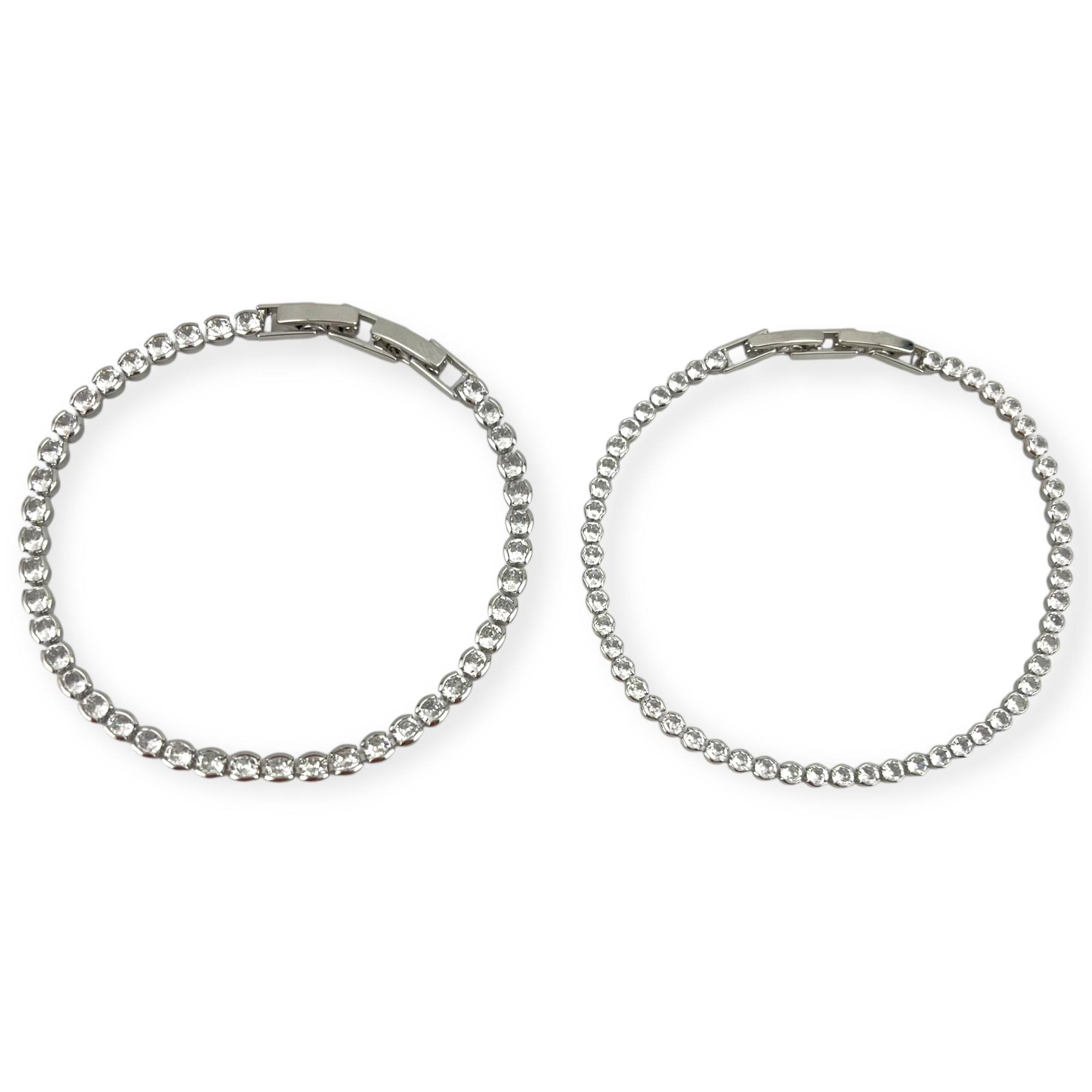 Silver color edged Luxe Tennis Bracelet 💎